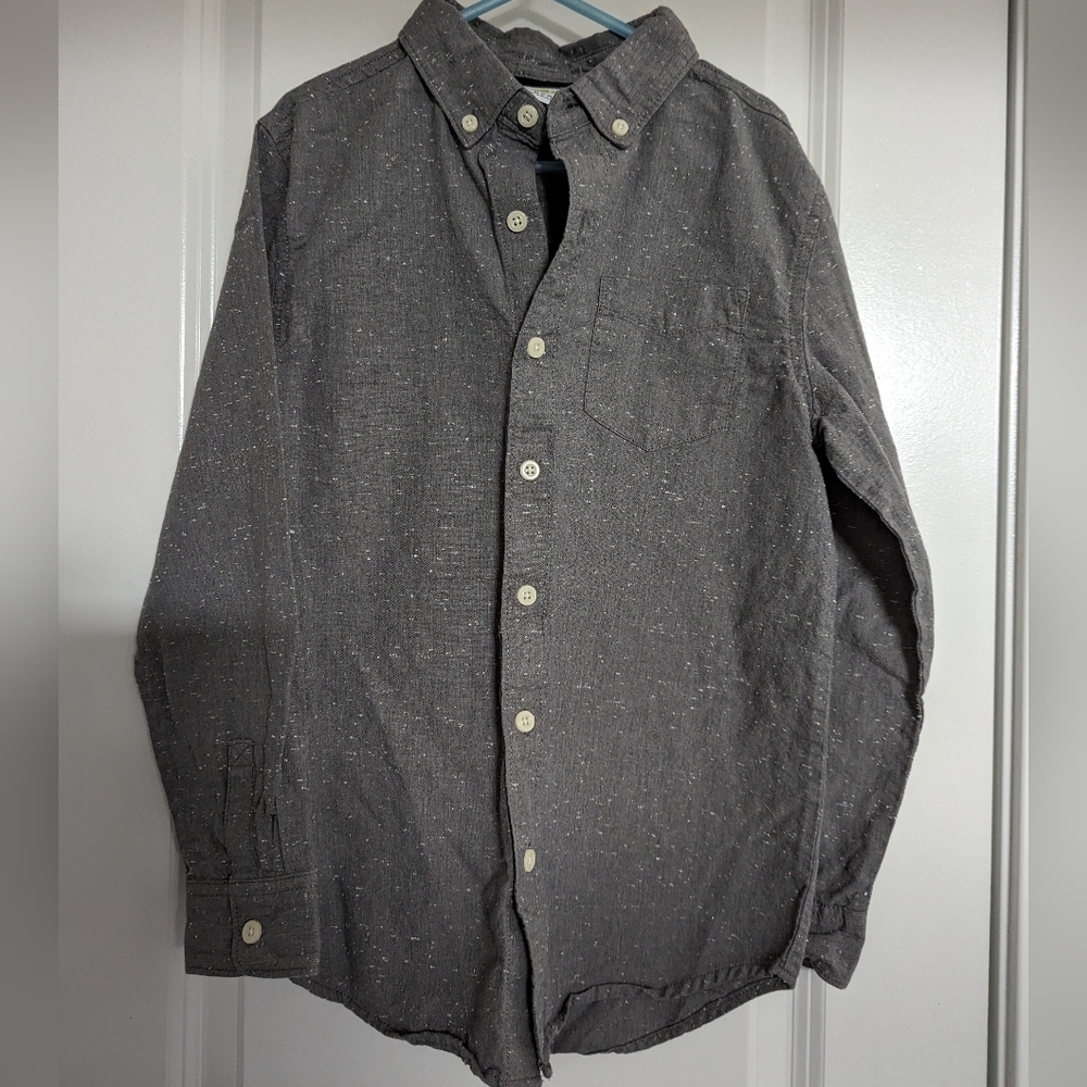 Gray button down dress shirt